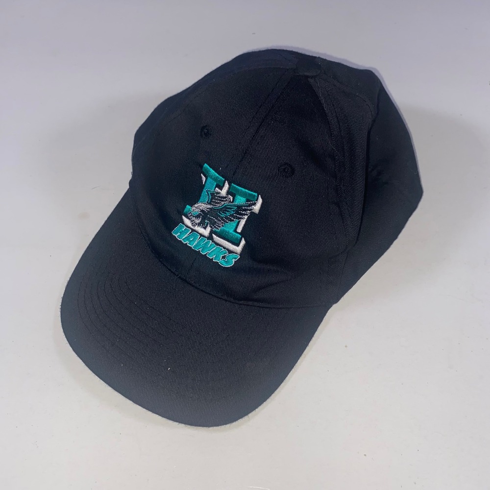 Hawks Embroidered Hat Cap Black‎ Teal Bird Adjustable Baseball